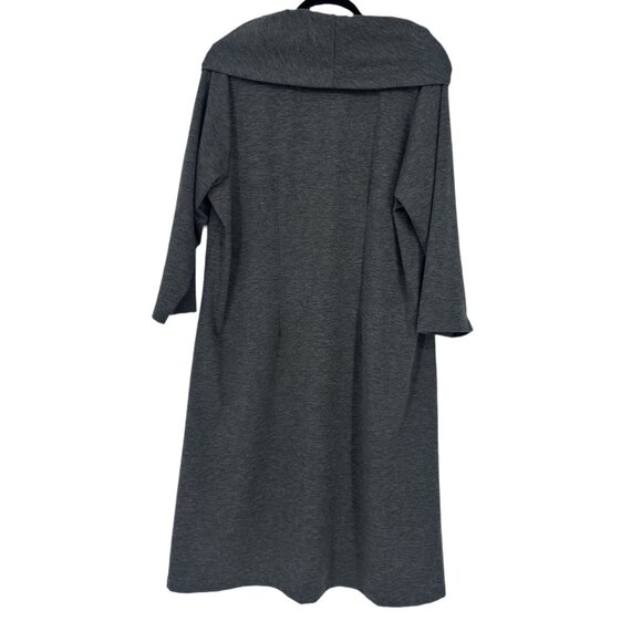 Land’s End Cozy Cowl Neck Midi Dress Charcoal Gray  3/4 Sleeves Size 1X - Picture 2 of 6